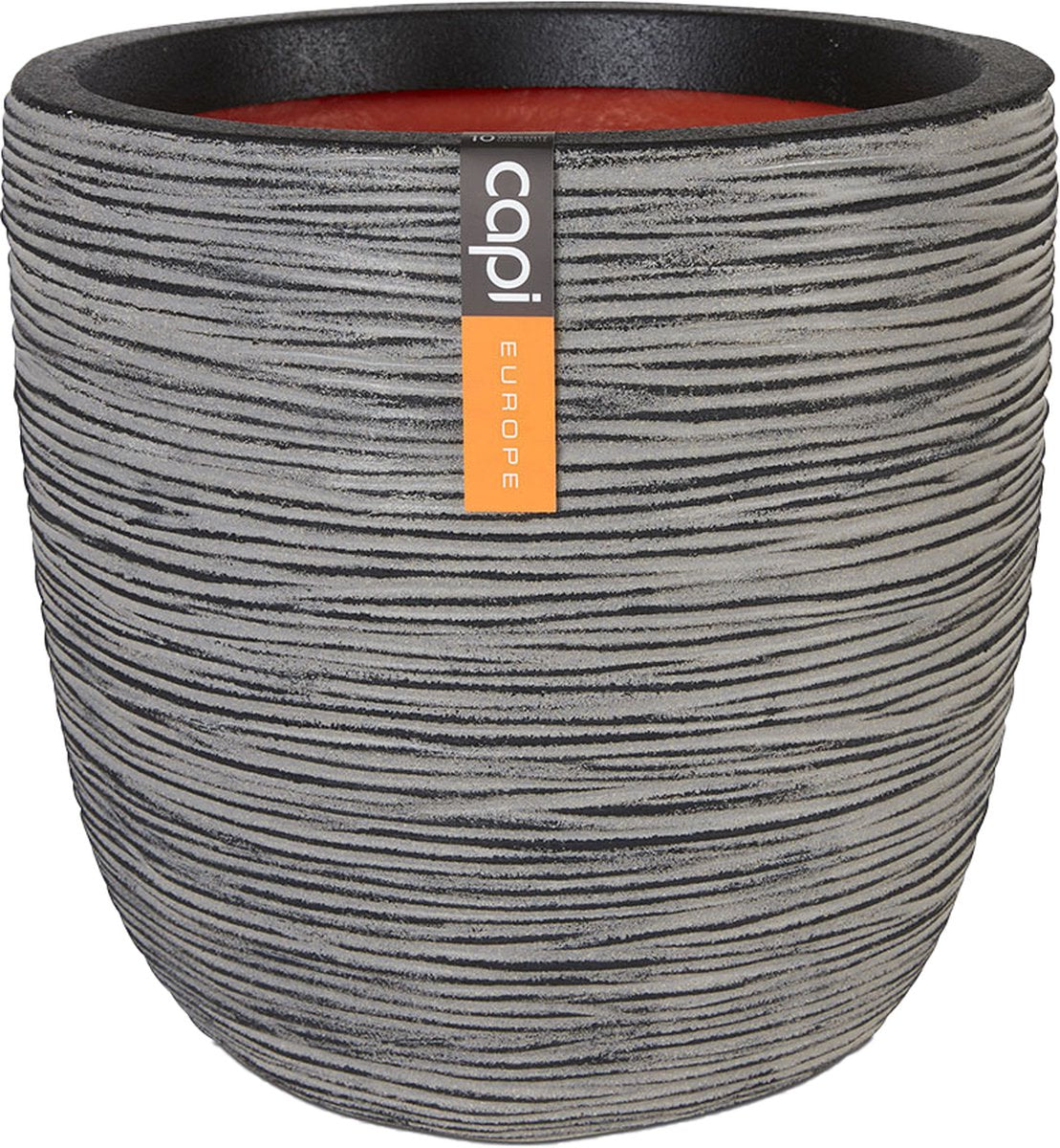 Capi Europe - Bloempot Bol Rib NL - 35x34 - Antraciet - Voor Binnen En Buiten - KOFZ932