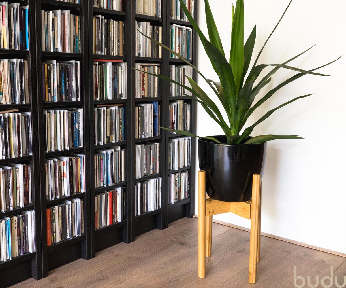 Budu Plantenstandaard Binnen – Plantenhouder – Plantenrek – Uitschuifbaar - Bloempot Standaard - Bamboe Hout - Ø 20 Tot 30 Cm