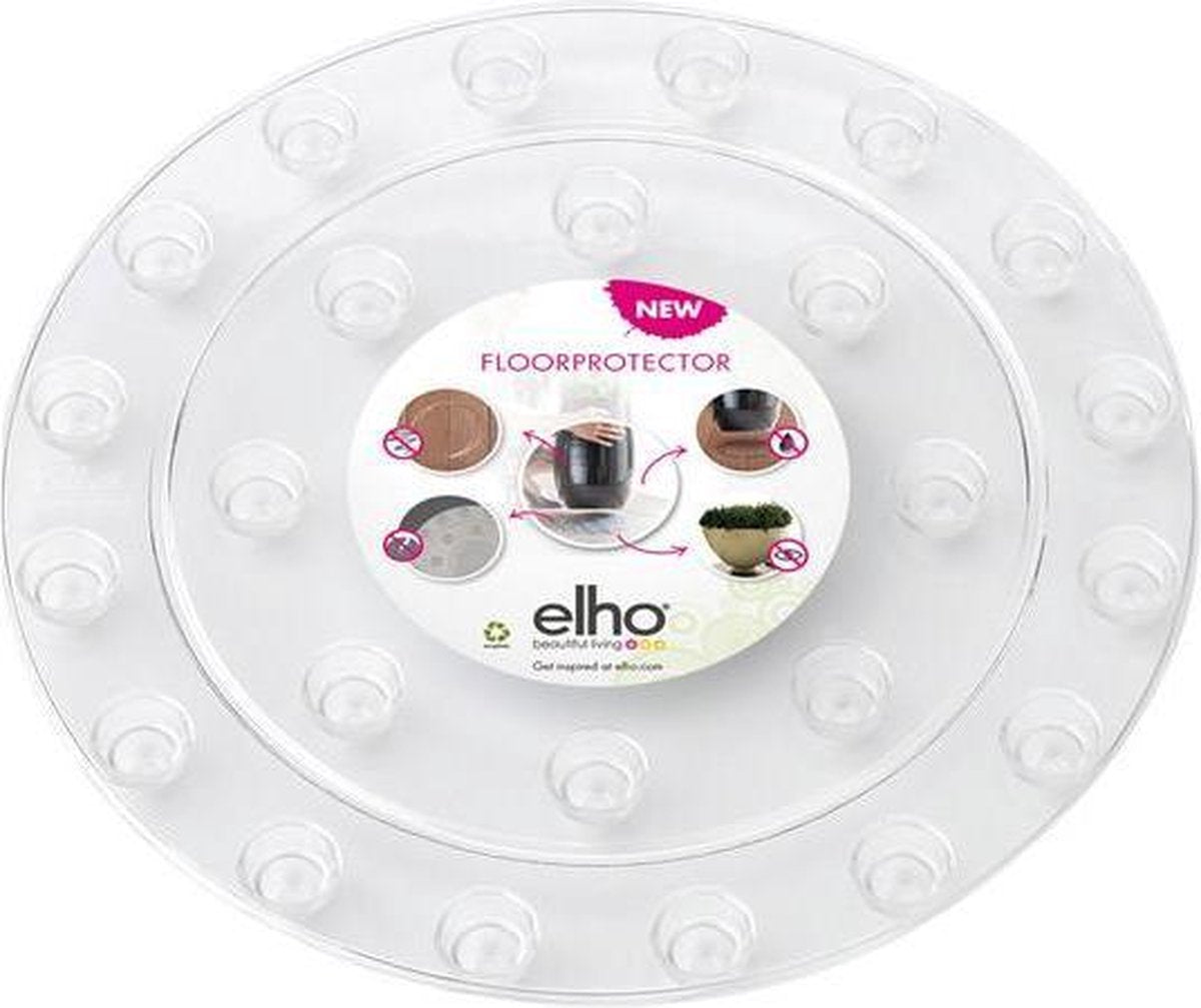 Elho Floorprotector Rond 25 - Accessoires Voor Binnen - Ø 25.0 X H 1.5 Cm - Transparant/Transparant