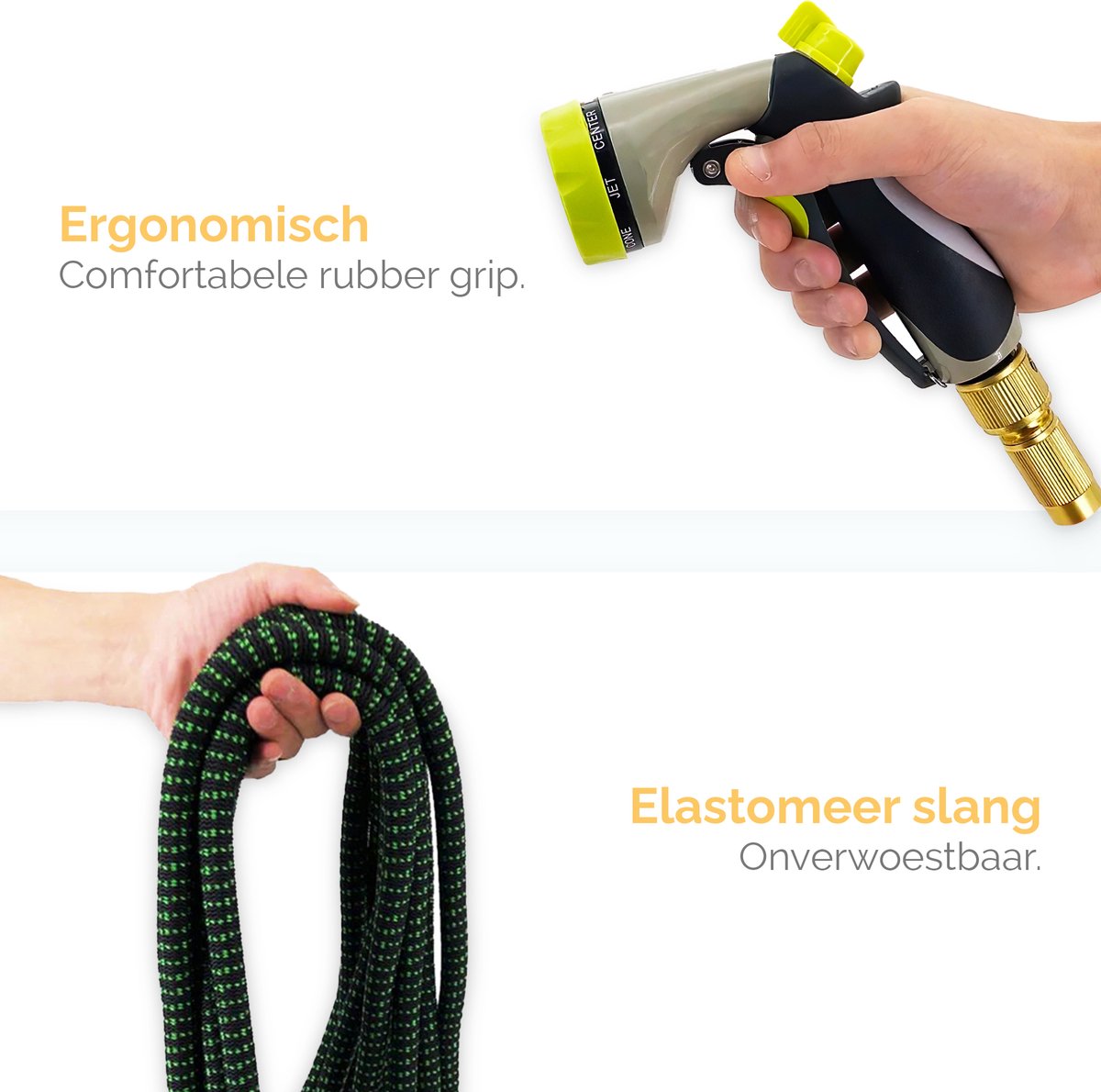 Goliving Tuinslang Flexibel - 30 Meter - Uitrekbare Tuinslang Sproeier - Tuinsproeier - Zwart - Acht Standen - Met Opbergtas