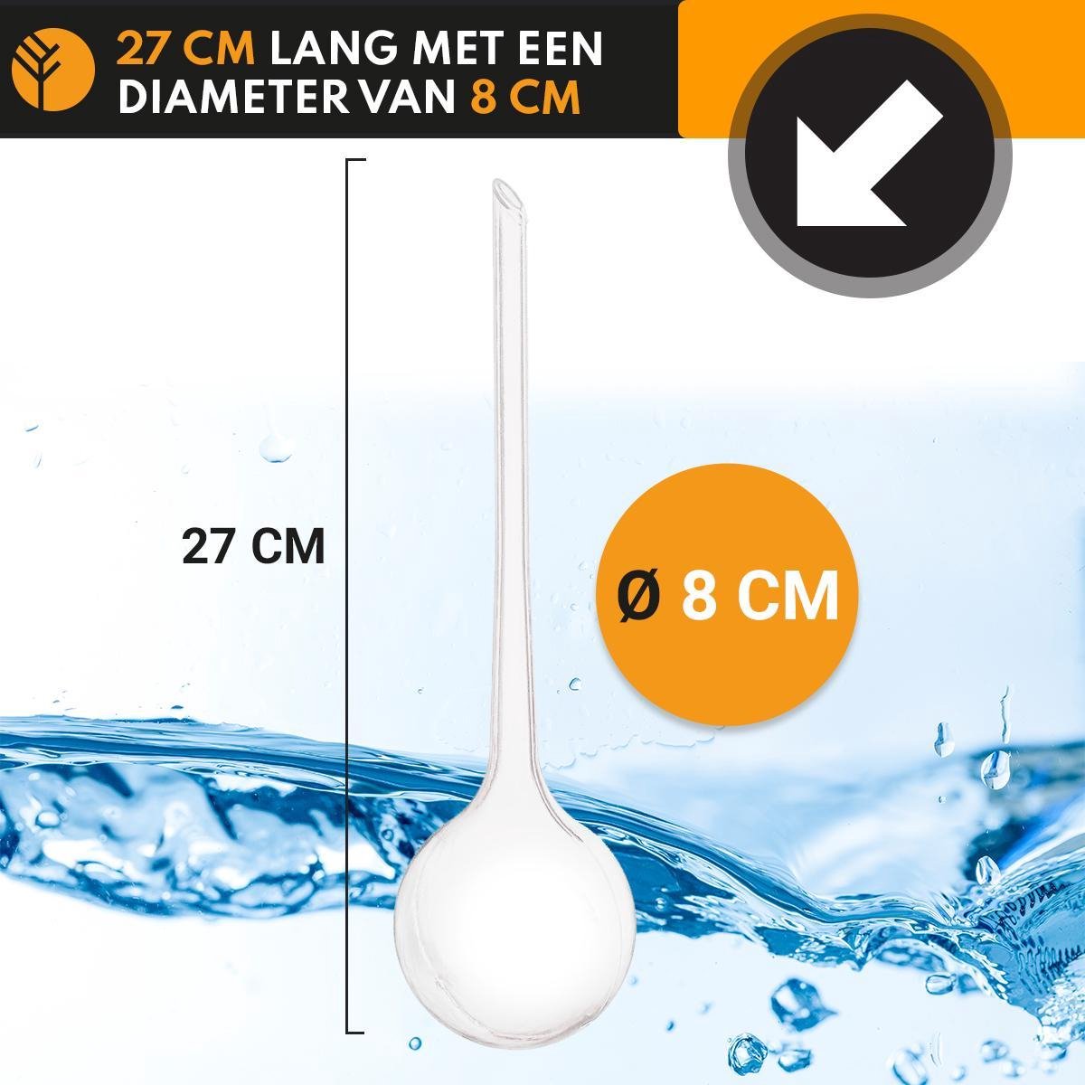 Waterdruppelaar Set Van 6 Stuks Voor Planten Transparant – 27 CM – Automatisch Watergeefsysteem Voor Kamerplanten – Planten Watergever Met Druppelsysteem – Waterbol