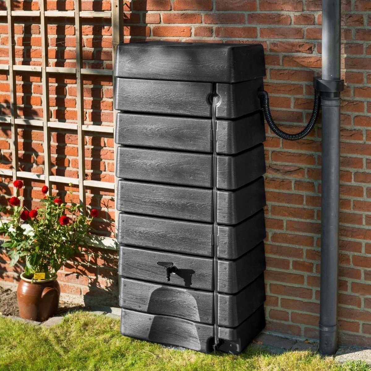 Nature - Regentank - 276L - H134,5 X 58,5 X 39,5cm - Antraciet - Muurmodel