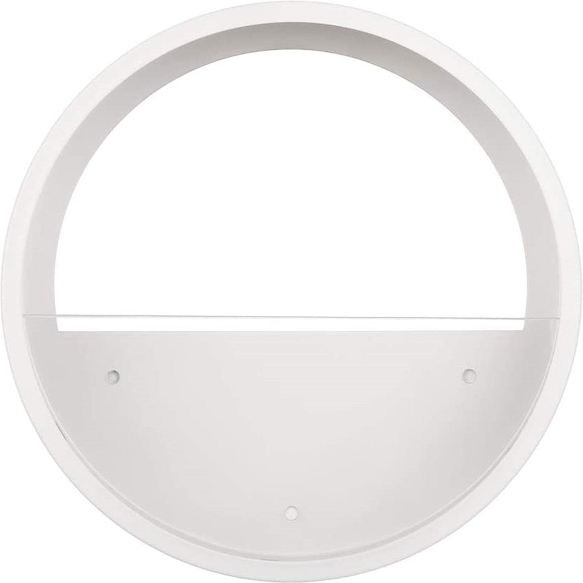 Loodi - Wand Decoratie - Ronde Stijlvolle Muur Plantenbak - Wit - 40x40x7cm