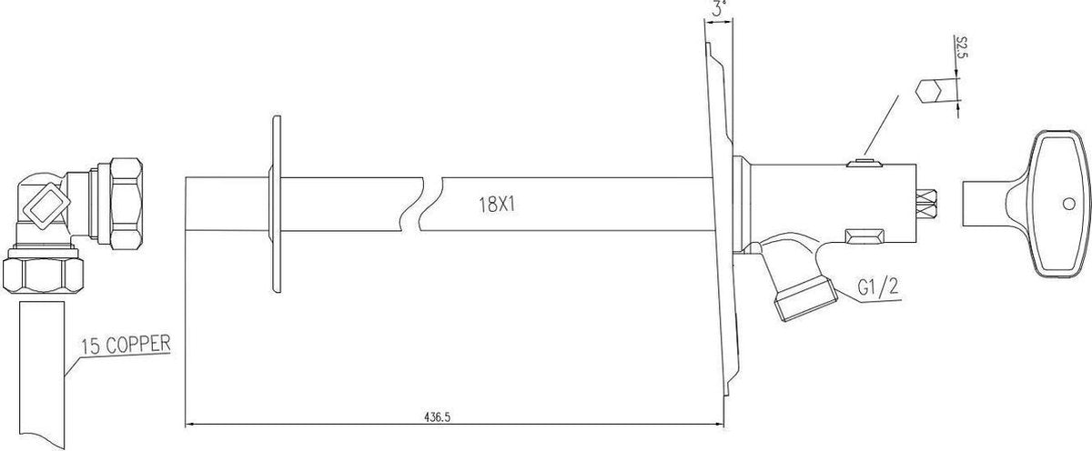 Riko Vorstbestendige Gevelkraancombinatie 15X3/4