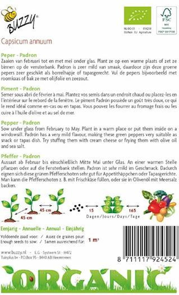 Buzzy Organic - Peper Padron BIO