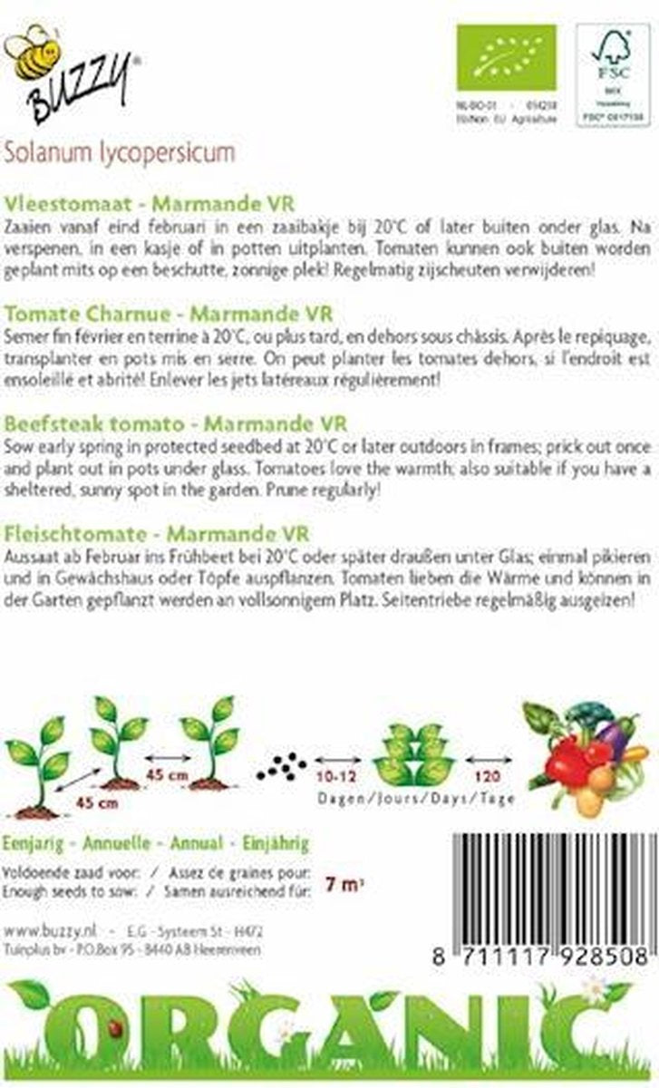 Buzzy Organic -Tomaat, Vleestomaat Marmade BIO