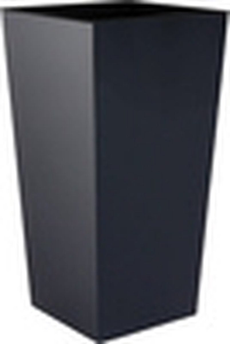 Prosperplast Kunststof Urbi Bloempot/plantenpot Met Binnenpot Antraciet 19 X 19 X 37 Cm - 5/11,4 Liter - Hoge Vierkante Bloempotten