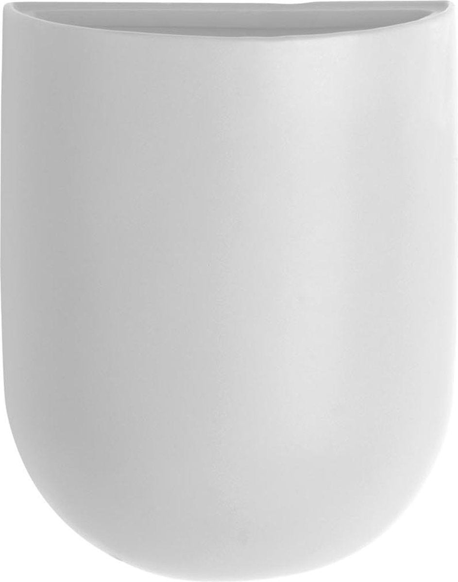 Pt Wand Bloempot Oval - White