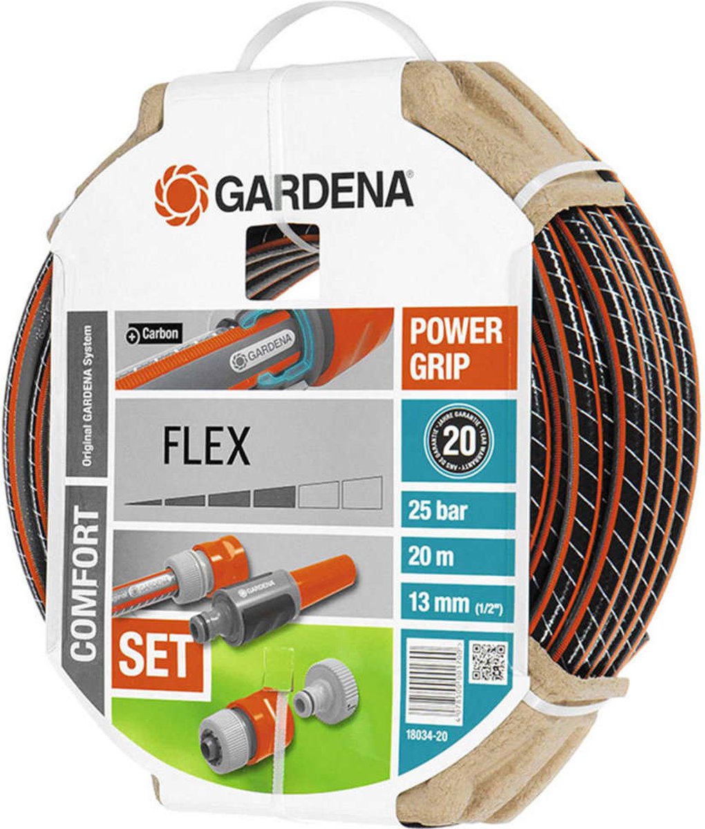  GARDENA - Comfort FLEX - 6-delige Tuinslangset Tuinslang - 20 Meter - 13 Mm