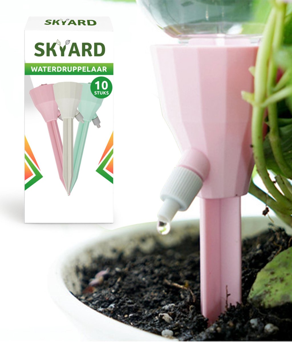  SKYARD® Waterdruppelaar Set Van 10 – Watergeefsysteem Geschikt Binnen (Kamerplanten) En Buiten – Bewateringssysteem Met Instelbare Druppelsnelheid - Irrigatiesysteem - Planten Watergever - Waterbol