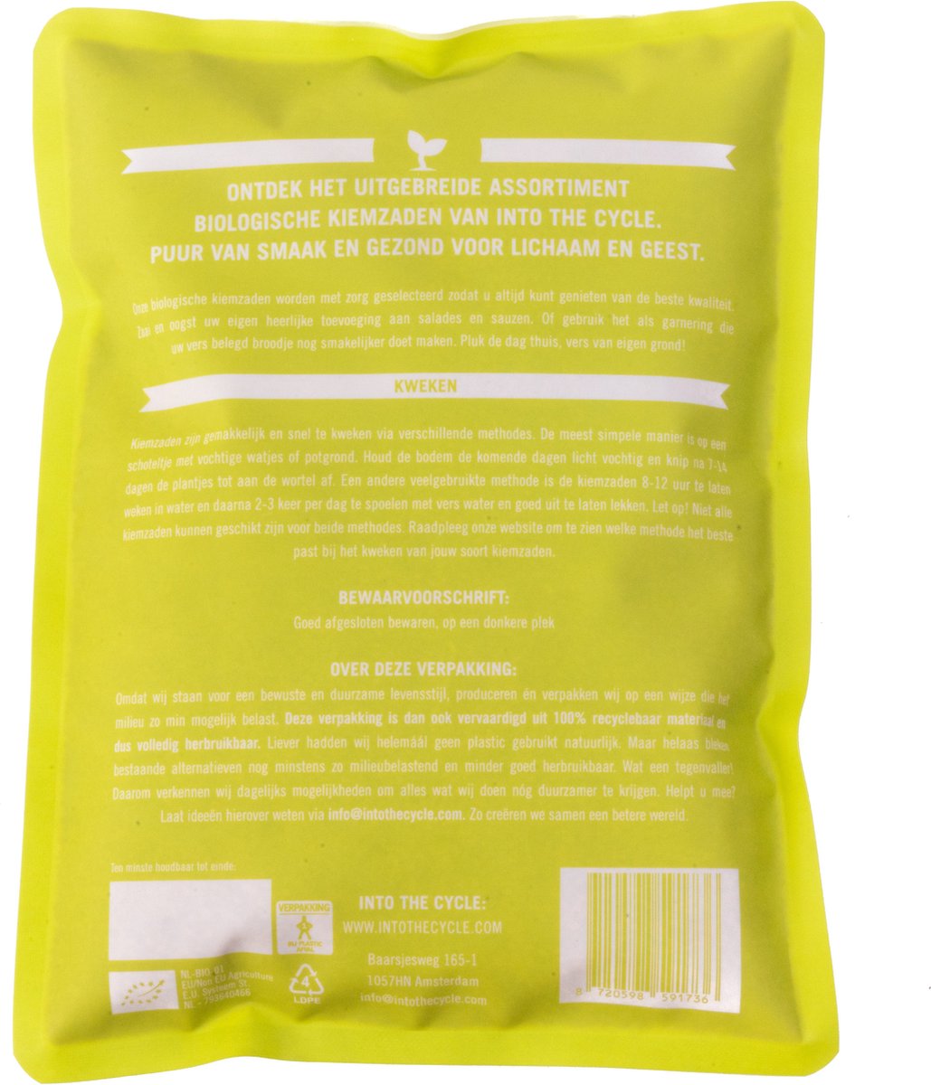  Into The Cycle Tuinkers Kiemzaden Biologisch 400 Gram Zak NL-BIO-01