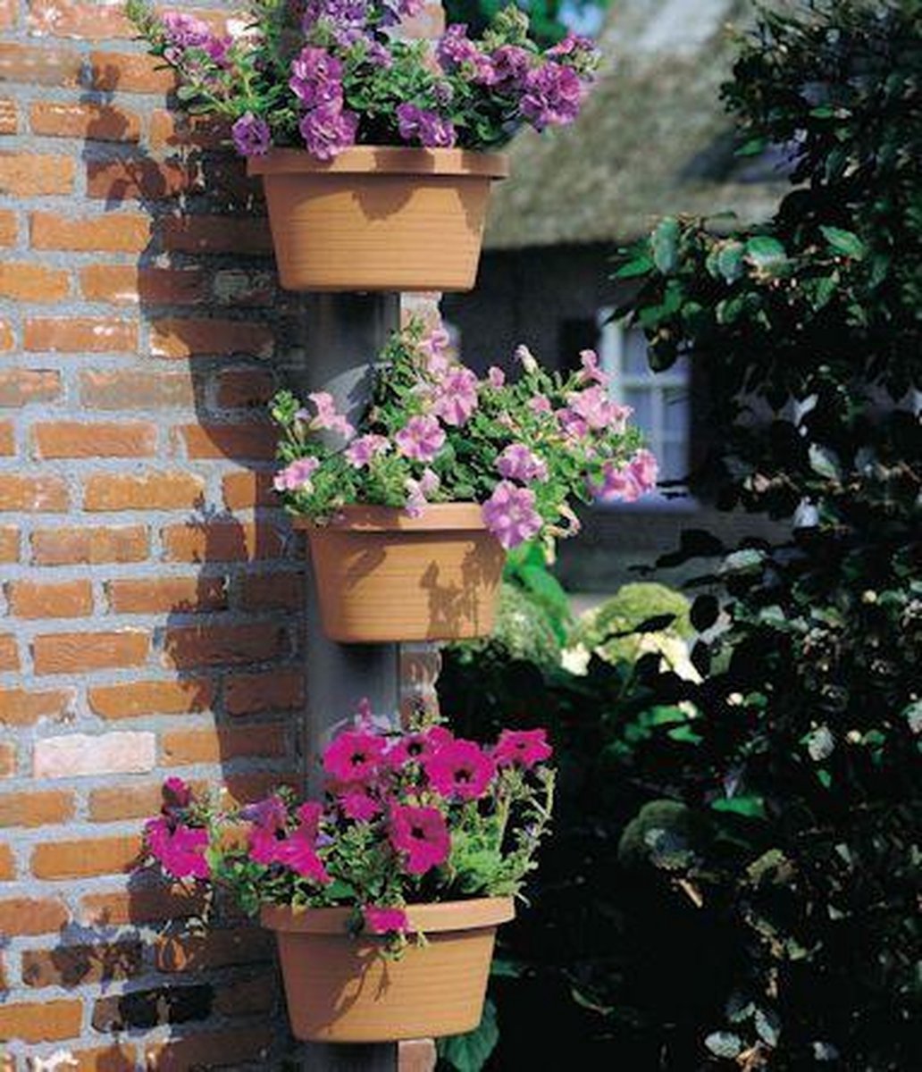  Sunware - Bloempot XL Voor De Regenpijp - 3 Stuks - Bruin