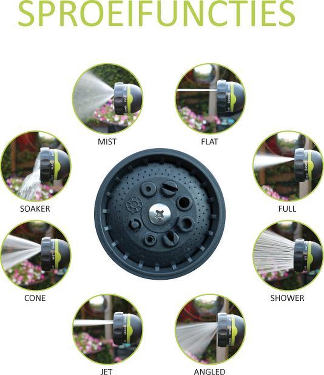  G-Flex Flexibele Tuinslang - Waterslang - 8 Verschillende Sproeistanden - Inclusief Opbergtas/splitter/Koppelstuk/Houder/Rubbers - 30 Meter