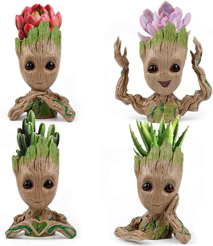  Gift Land® 4 Pack Treeman Baby Groot Bloempot Verjaardagscadeau Voor Haar Hem (Planten Niet Inbegrepen)