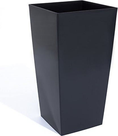 Prosperplast Kunststof Urbi Bloempot/plantenpot Met Binnenpot Antraciet 40 X 40 X 75 Cm - 37/91,5 Liter - Hoge Vierkante Bloempotten