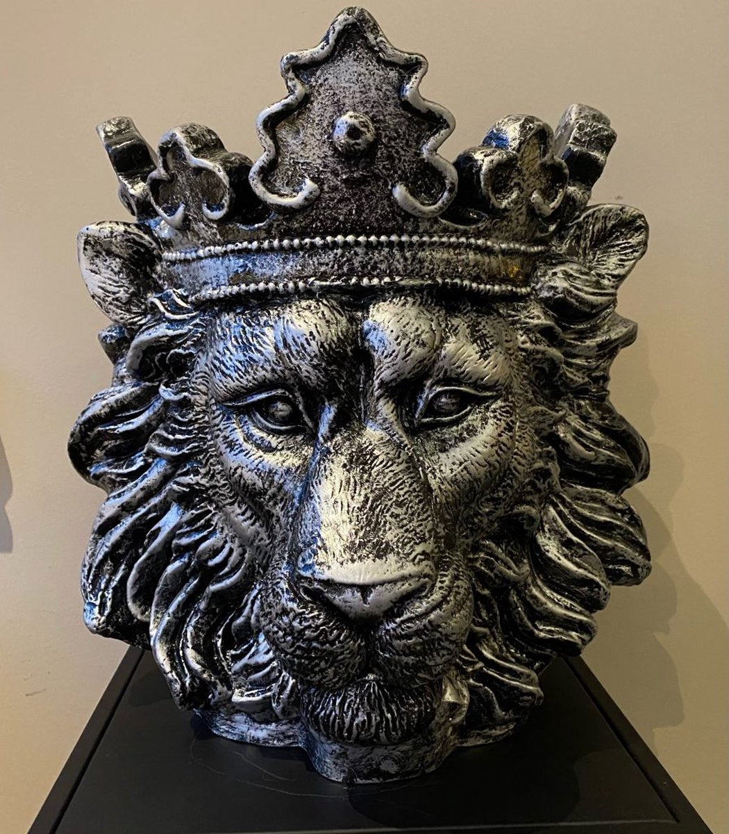  Bloempot Leeuw - Lion - Clarence - Zilver Silver - Plantenbak -plantenpot - Vaas - Binnen -overkapping - Plant -bloem - Boeket