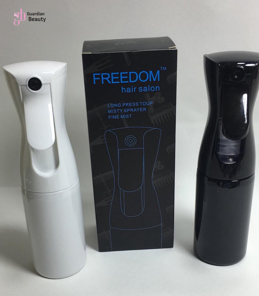 Merkloos Sibel Extreme Mist Verstuiver 160ml Zwart En Wit| Professional Hairdressing Plastic Fine Mist Spray Bottle - 2 Stucks