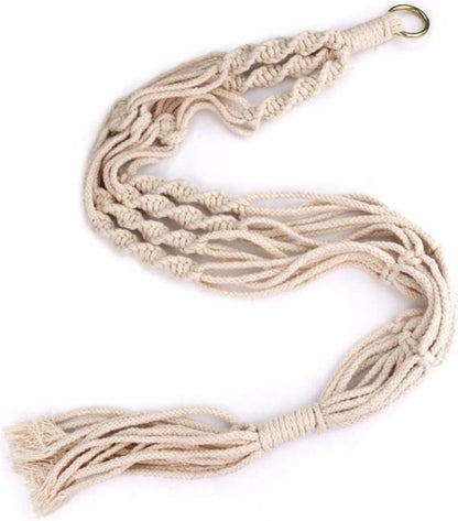 Merkloos Plantenhanger Macramé - Luxe Gevlochten Touw Katoen - 2 Stuks - Plantenpot Ophangen