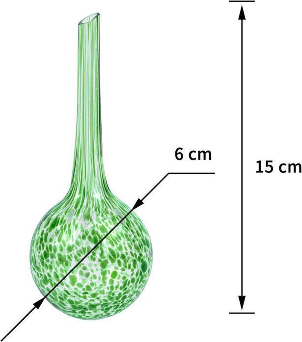 Merkloos Decopatent® 4 Stuks - Waterdruppelaar Voor Planten - Watergever - Glas - Waterbollen - Watergeefsysteem - Plantenbollen - Groen