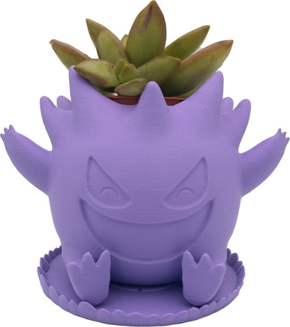  Azhora Pokémon Gengar Bloempot - Inclusief Opvangschaal - Lichtpaars