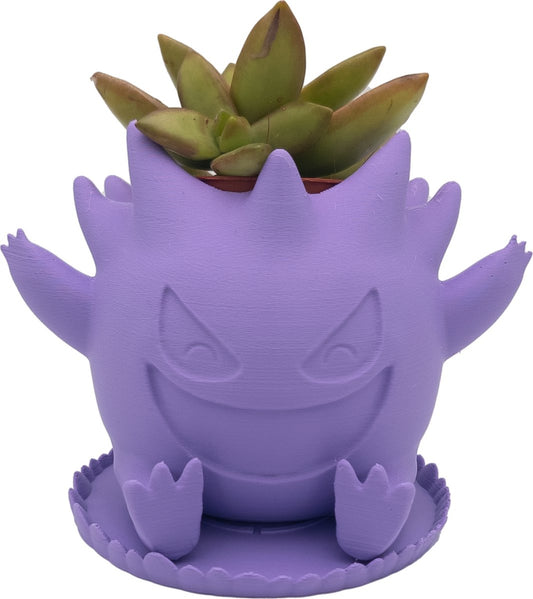  Azhora Pokémon Gengar Bloempot - Inclusief Opvangschaal - Lichtpaars