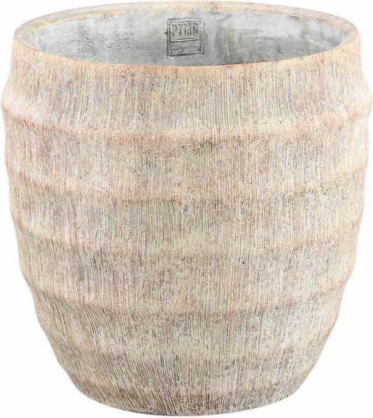  PTMD Sary Bloempot - 30 X 30 X 30 Cm - Cement - Créme
