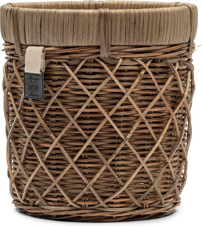  Riviera Maison Bloempot Voor Binnen Naturel - Rustic Rattan Diamond Weave Planter S