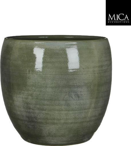  Mica Decorations Lester Bloempot - H31 X Ø33 Cm - Terracotta - Groen