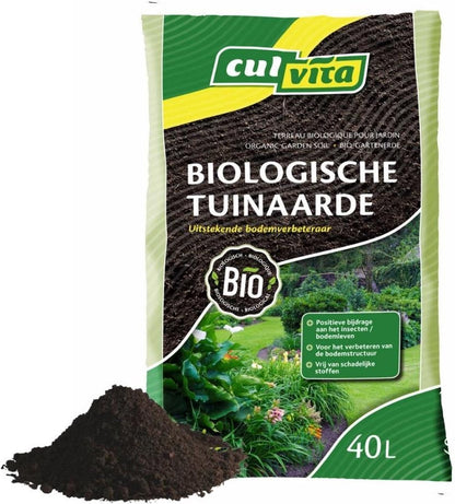  Culvita - Biologische Tuinaarde 40 Liter - Organische Bodemverbeteraar - Stimuleert Het Bodemleven