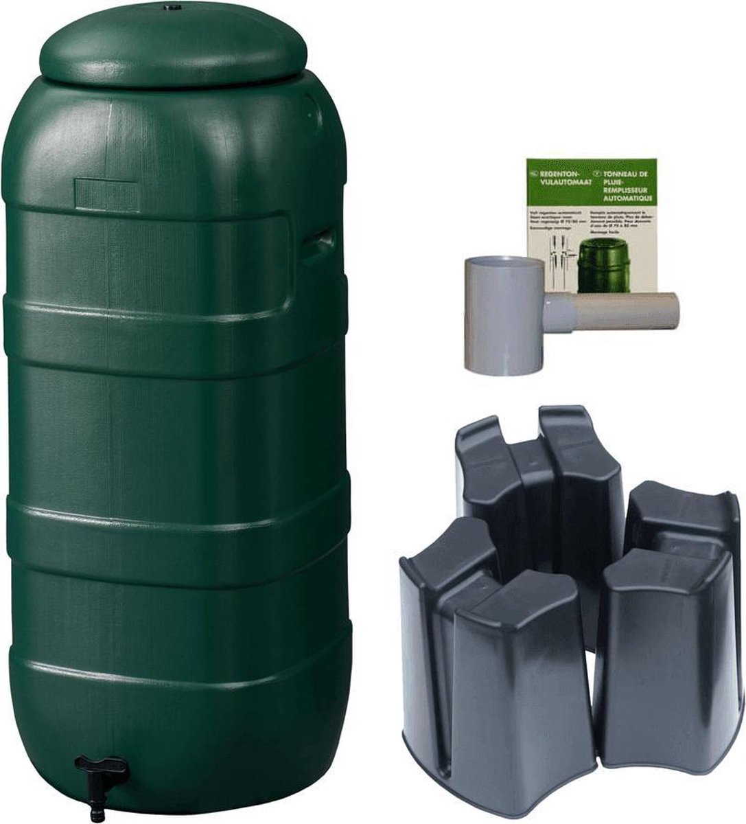  Regenton Rainsaver - Groen 100 L + Voet + Vulautomaat