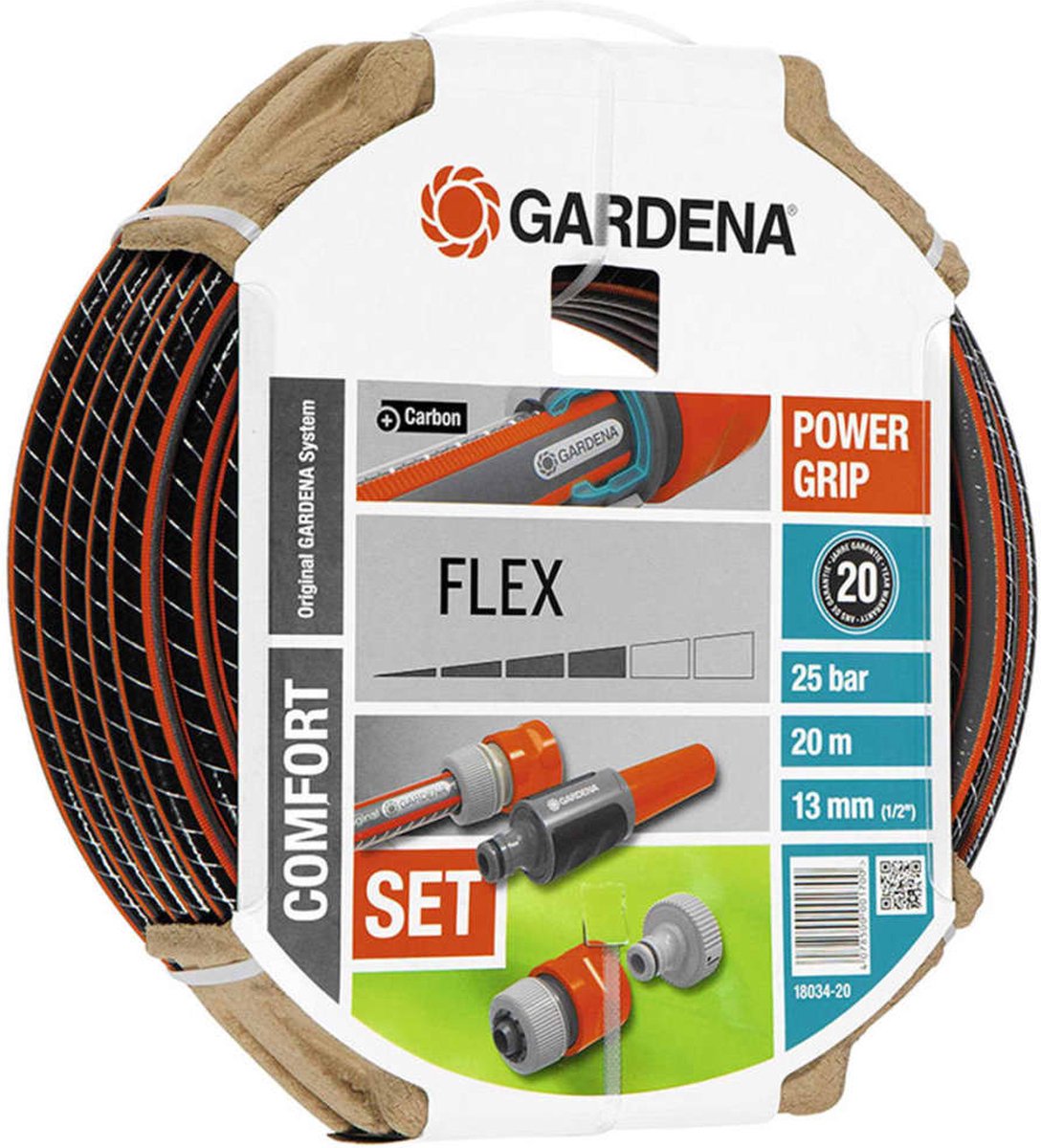  GARDENA - Comfort FLEX - 6-delige Tuinslangset Tuinslang - 20 Meter - 13 Mm