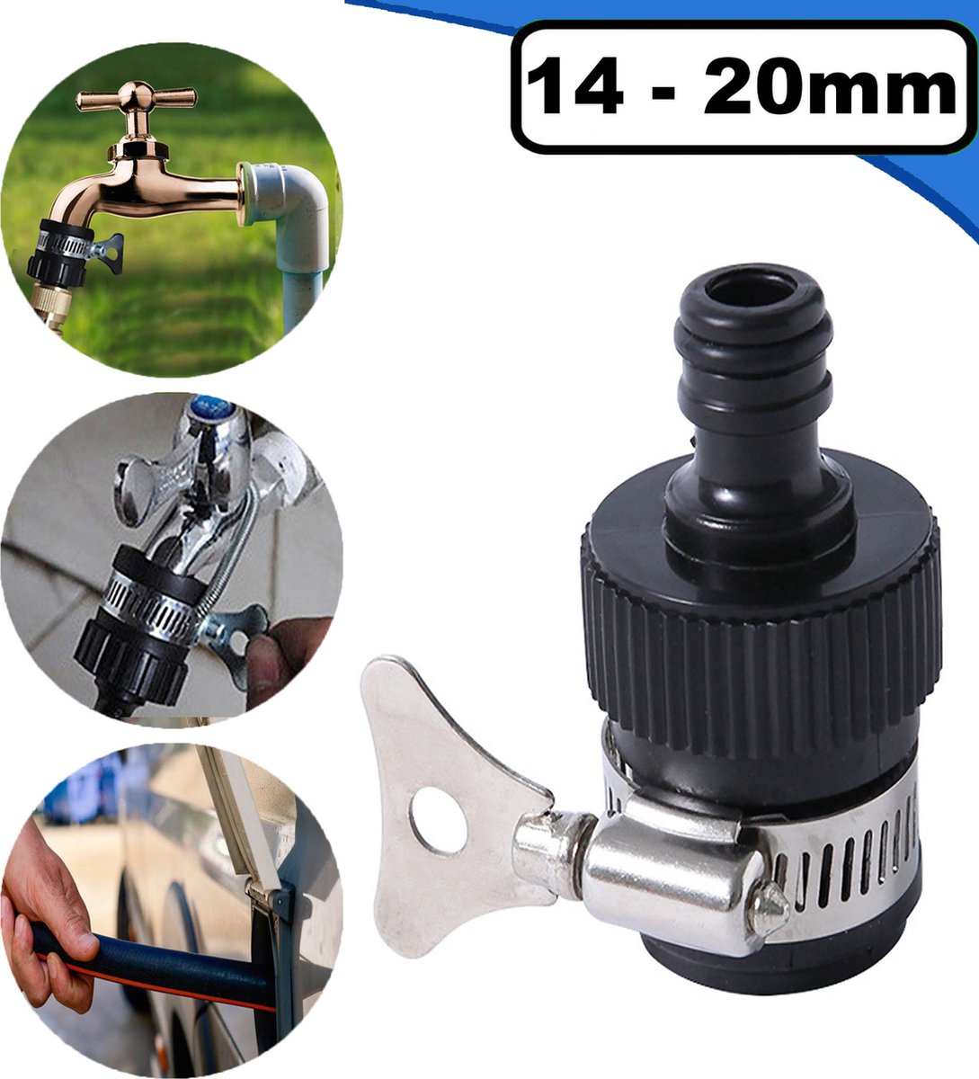  Summer Spark Universele Waterdief 14 – 20mm - Kraanstuk - Adapter Binnenkraan - Ook Geschikt Voor Gardena - Slangkoppeling