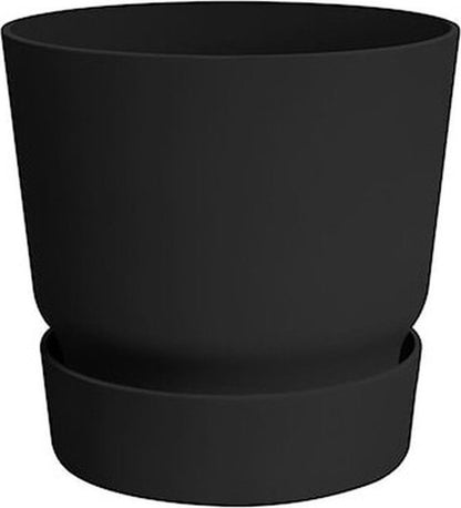  Elho Greenville Rond 30 - Grote Bloempot Voor Buiten - Gemaakt Van Gereycled Plastic - Ø 29.5 X H 27.8 Cm - Living Black