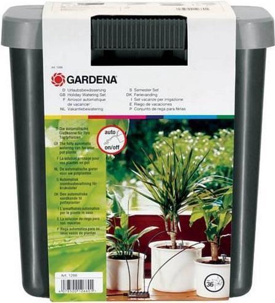 GARDENA Vakantiebewateringsset Duppelsysteem - Geschikt Voor 36 Potplanten - Incl. 9l Vat