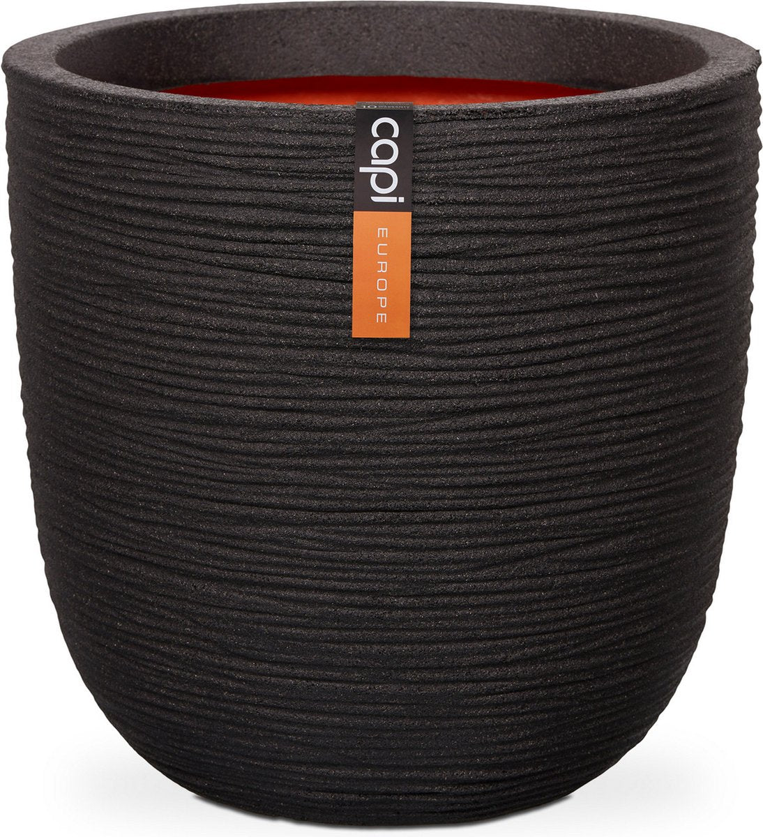  Capi Europe - Bloempot Bol Rib NL - 35x34 - Zwart - Voor Binnen En Buiten - KBLR932
