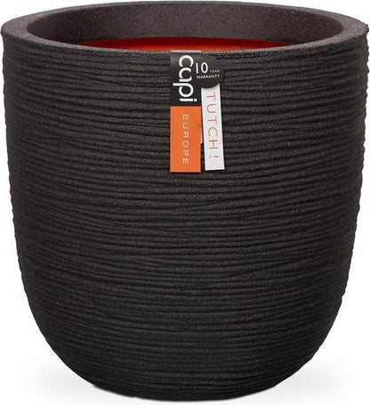  Capi Europe - Bloempot Bol Rib NL - 54x52 - Zwart - Voor Binnen En Buiten - KBLR935