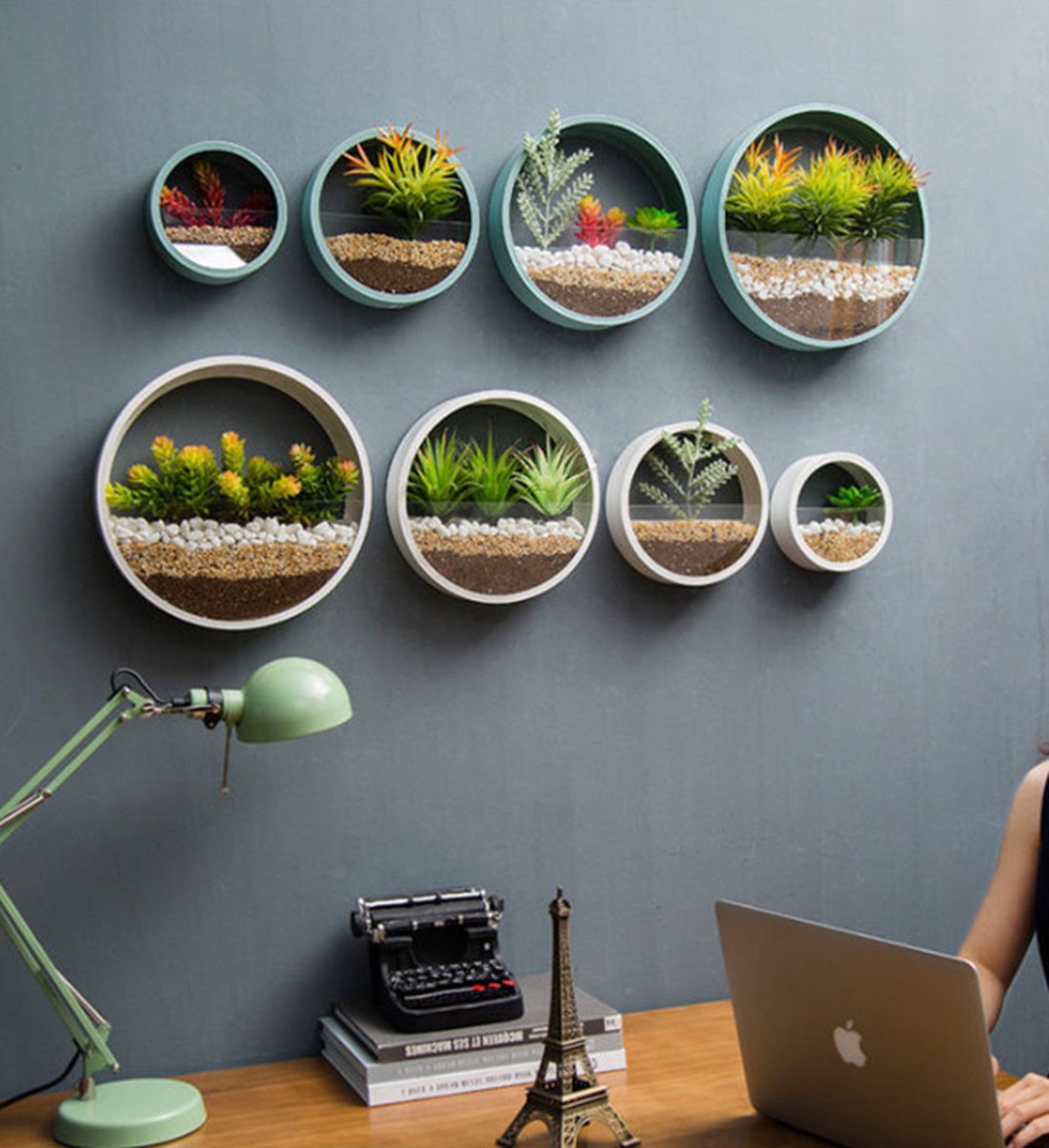  Ronde Muur Plantenbak Zwart - Decoratie - Planten - Interieur - Bloemen - Woondecoratie - Muurbekleding -