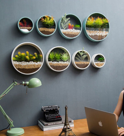  Ronde Muur Plantenbak Zwart - Decoratie - Planten - Interieur - Bloemen - Woondecoratie - Muurbekleding -