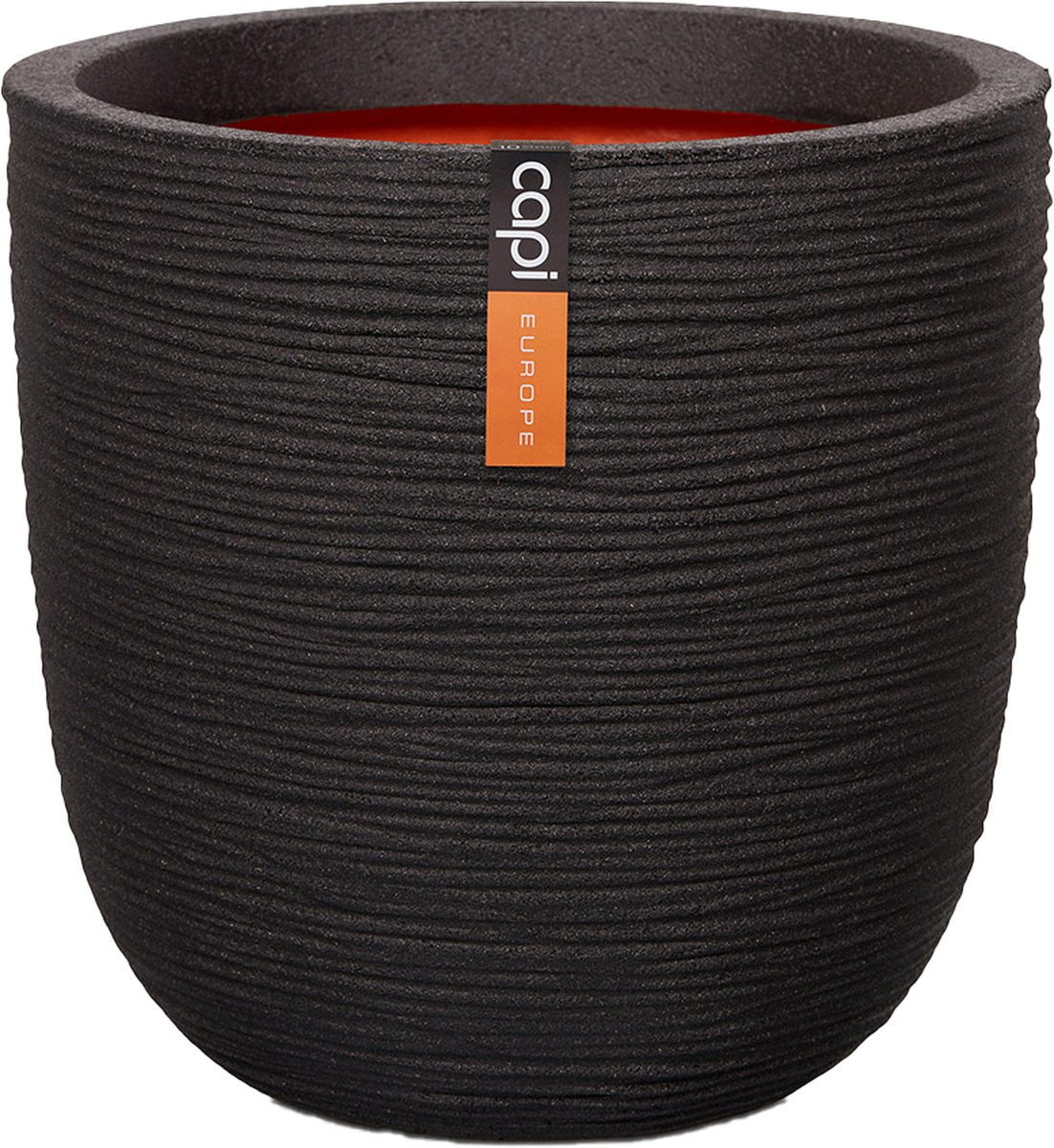 Capi Europe - Bloempot Bol Rib NL - 35x34 - Zwart - Voor Binnen En Buiten - KBLR932