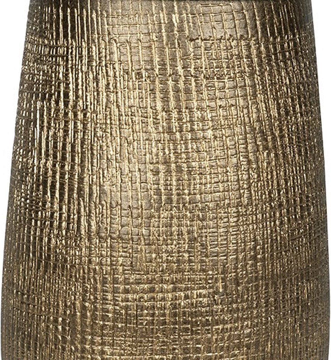 Merkloos Hoge Pot Ryan Shiny Gold 27x50 Cm Ronde Gouden Bloempot Voor Binnen