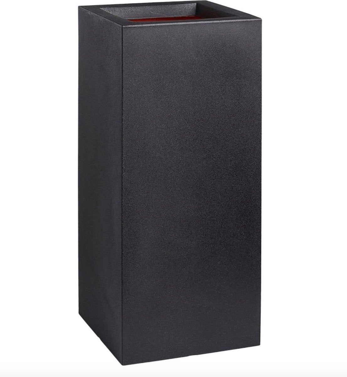  Capi Europe - Bloempot Rechthoek Smooth NL - 36x36x79 - Zwart - Voor Binnen En Buiten - KBL952