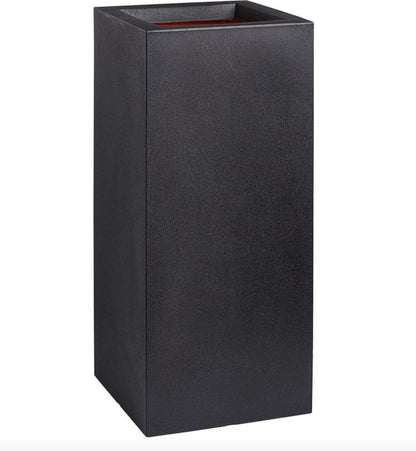  Capi Europe - Bloempot Rechthoek Smooth NL - 36x36x79 - Zwart - Voor Binnen En Buiten - KBL952