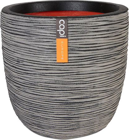  Capi Europe - Bloempot Bol Rib NL - 43x41 - Antraciet - Voor Binnen En Buiten - KOFZ933