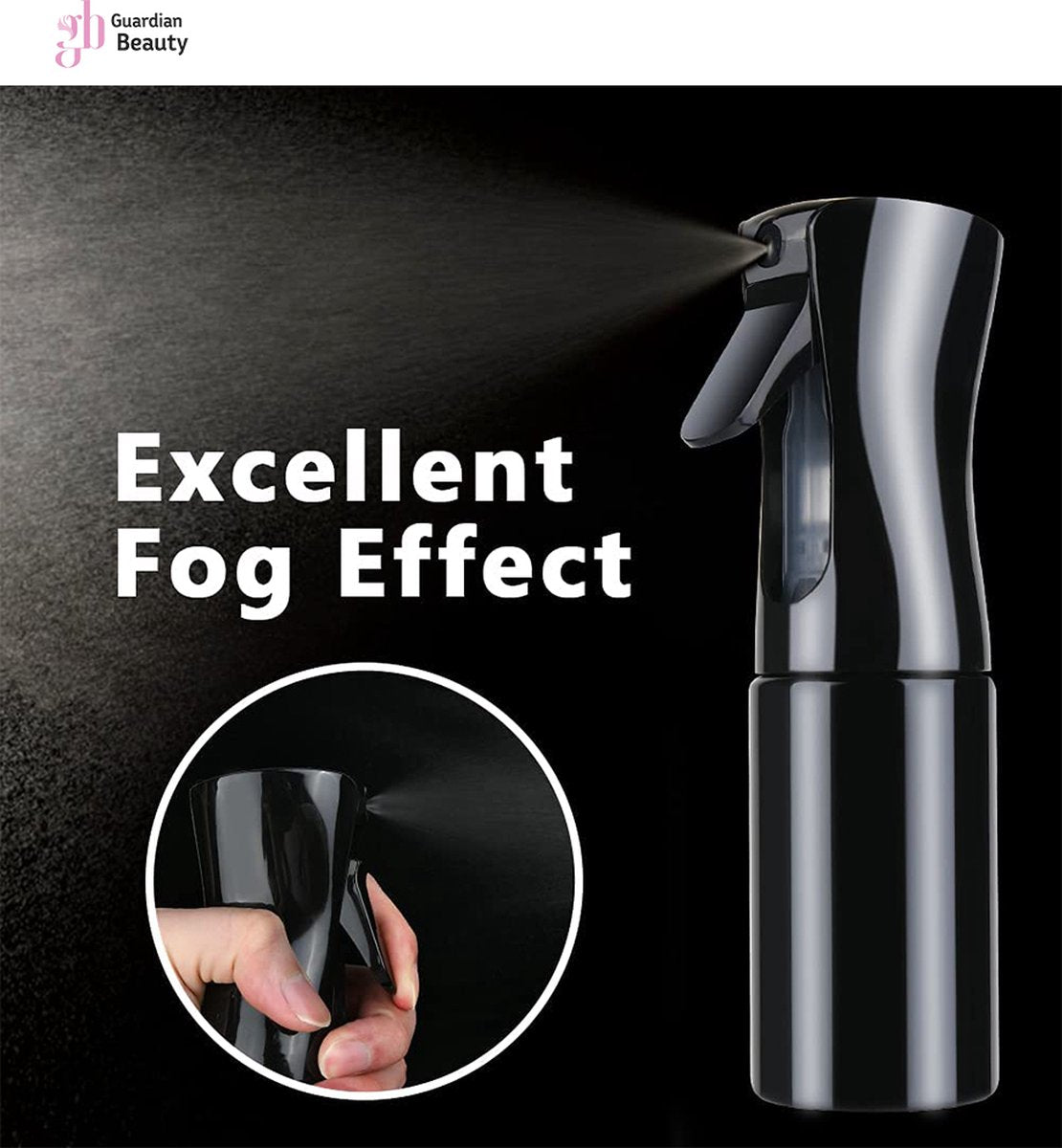 Merkloos Sibel Extreme Mist Verstuiver 160ml Zwart En Wit| Professional Hairdressing Plastic Fine Mist Spray Bottle - 2 Stucks