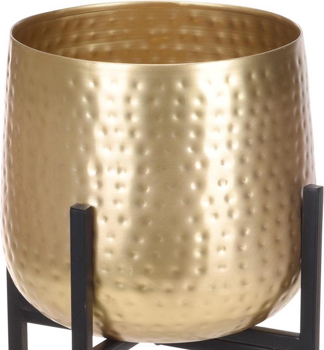 Merkloos Bloempot Op Standaard Goud - Gouden Bloempot - Metaal - 74cm