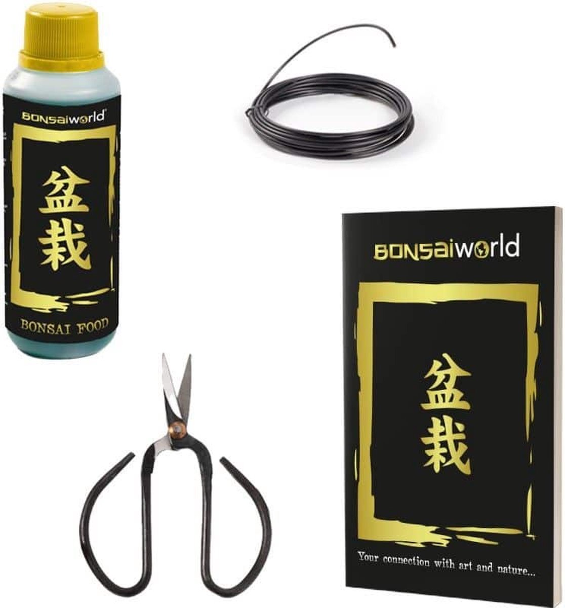  Bonsaiworld Bonsai Starters Kit - Bonsai Voeding, Schaar, Verzorgingsboekje En Draad