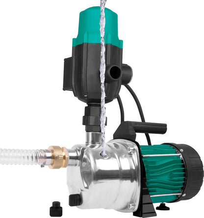  VONROC Hydrofoorpomp / Automatische Pomp - 1000W - 3500l/h - Met Drukschakelaar - Droogloopbeveiliging - Voor Besproeien En Huishoudwater