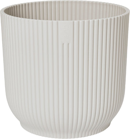  Elho Vibes Fold Rond 30 - Bloempot Voor Binnen - Ø 29.5 X H 27.2 Cm - Zijdewit
