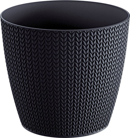 Prosperplast Set Van 2x Stuks Stijlvolle Plantenpotten/bloempotten Kunststof Dia 19 Cm En Hoogte 17 Cm In Het Antraciet Grijs Voor Binnen/buiten