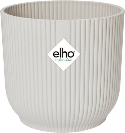  Elho Vibes Fold Rond Wielen 35 - Bloempot Voor Binnen - Ø 34.9 X H 32.4 Cm - Zijdewit